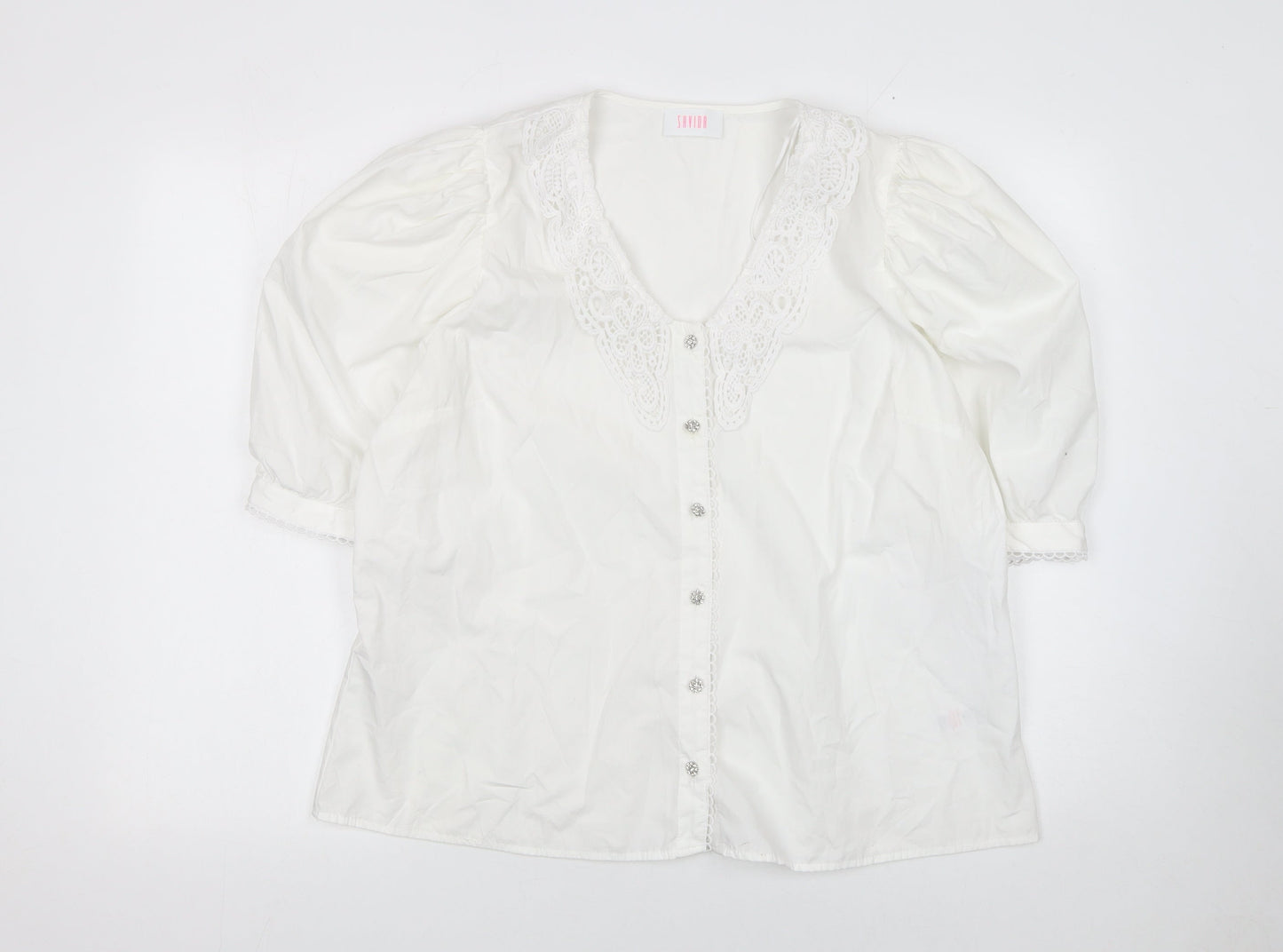 Womens UK Size 18 Savida White Tunic Blouse