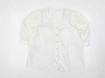 Womens UK Size 18 Savida White Tunic Blouse