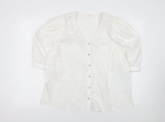 Womens UK Size 18 Savida White Tunic Blouse