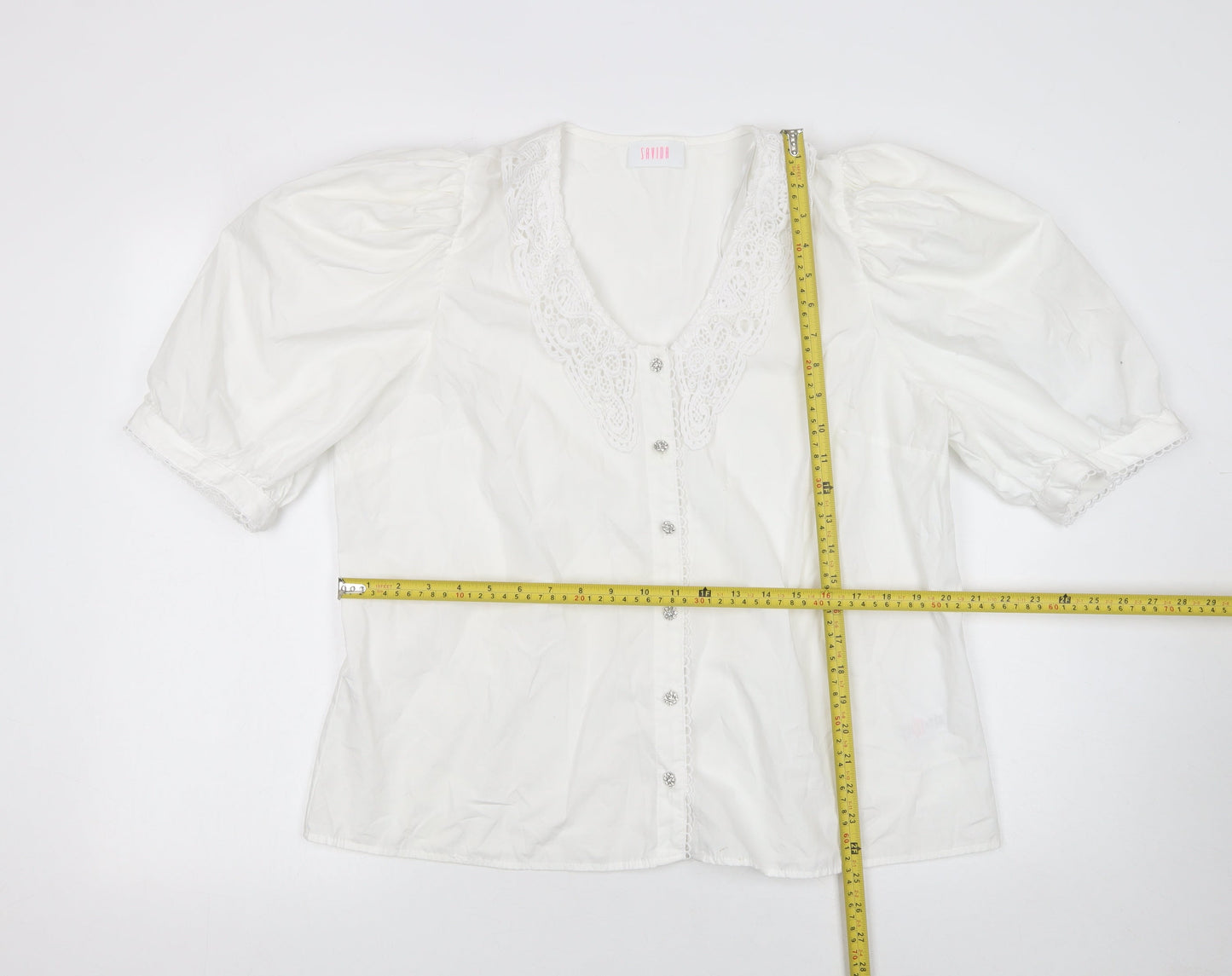 Womens UK Size 18 Savida White Tunic Blouse