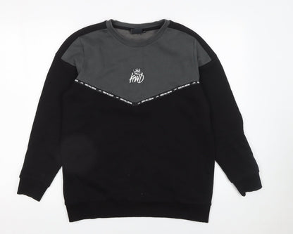 Kings Will Dream Boys Black & Grey Pullover Sweatshirt 14-15 Years Regular Fit