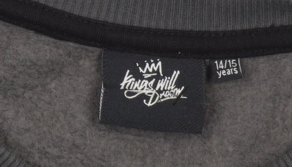 Kings Will Dream Boys Black & Grey Pullover Sweatshirt 14-15 Years Regular Fit