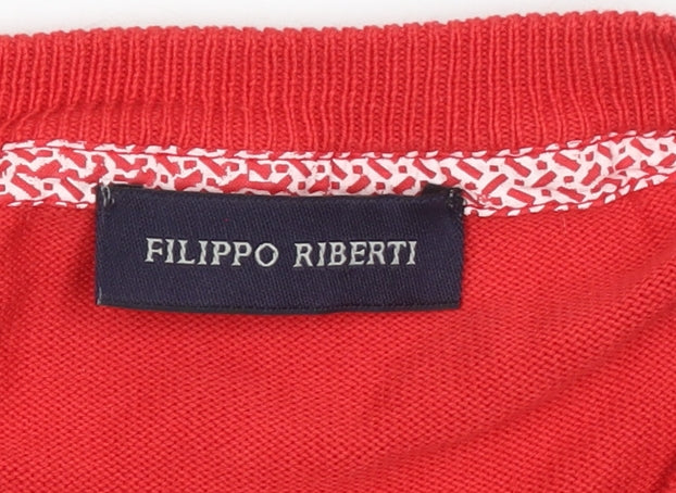 Mens UK Size M Filippo Riberti Red Pullover Jumper