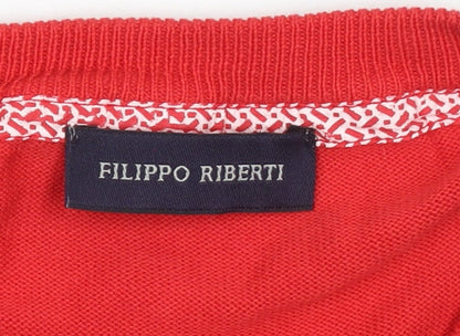 Mens UK Size M Filippo Riberti Red Pullover Jumper