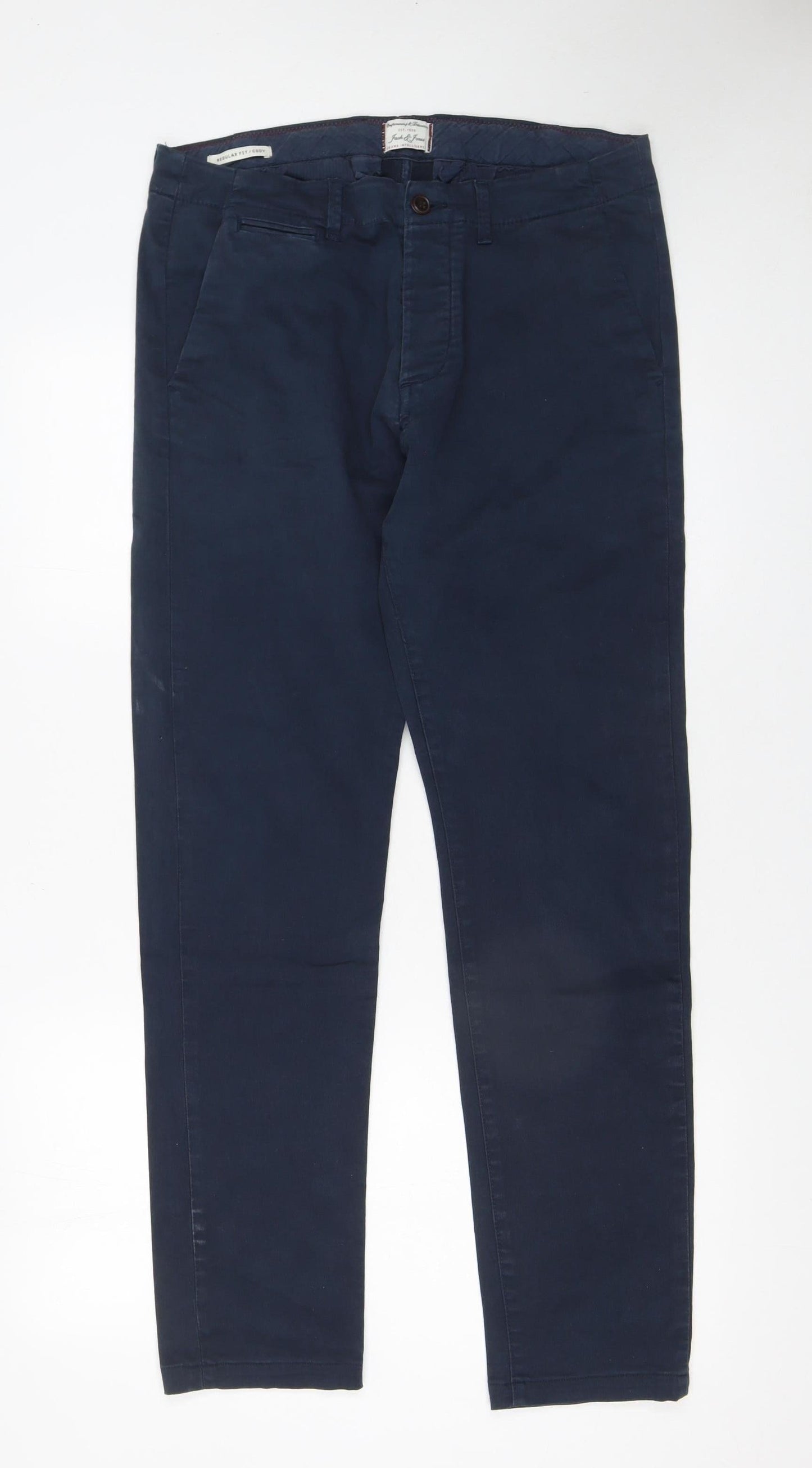 Mens UK Size M JACK & JONES Slim Fit Chino Blue Trousers
