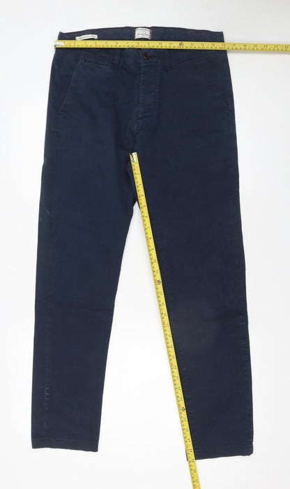 Mens UK Size M JACK & JONES Slim Fit Chino Blue Trousers