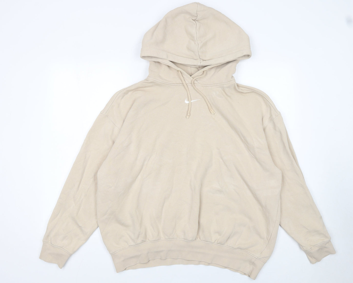 Womens UK Size M Nike Beige Pullover Hoodie