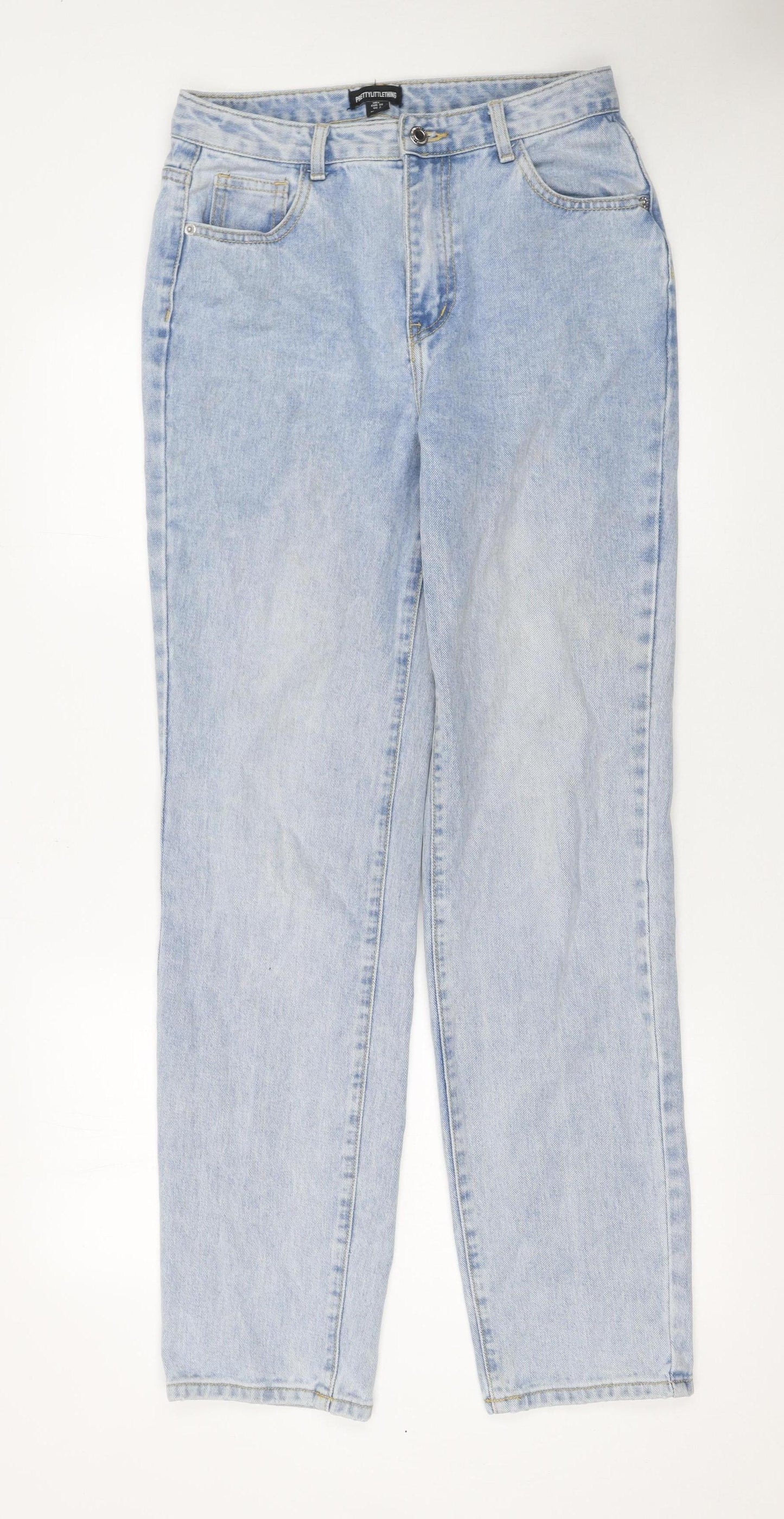 Womens UK Size 6 PRETTYLITTLETHING Regular Fit Straight Blue Jeans
