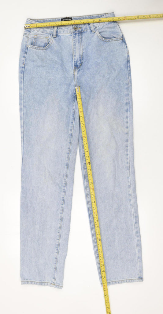 Womens UK Size 6 PRETTYLITTLETHING Regular Fit Straight Blue Jeans