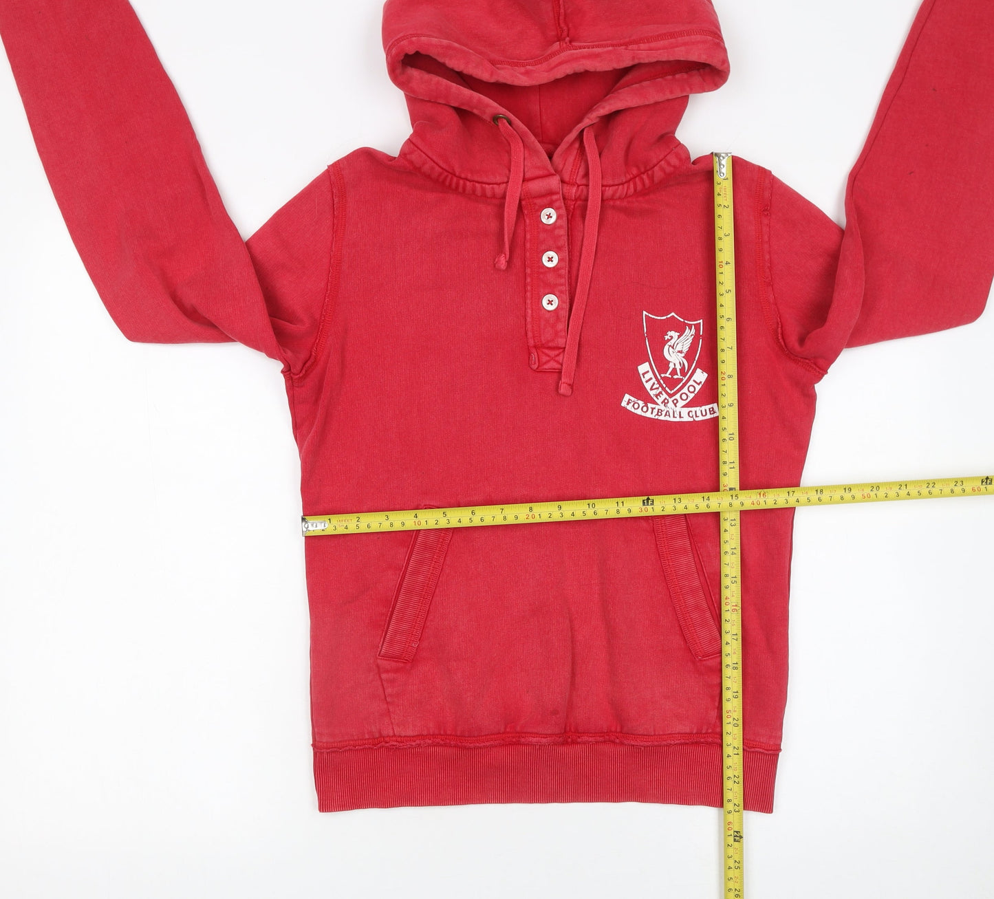Womens UK Size 12 Liverpool Football Club Red Henley Hoodie