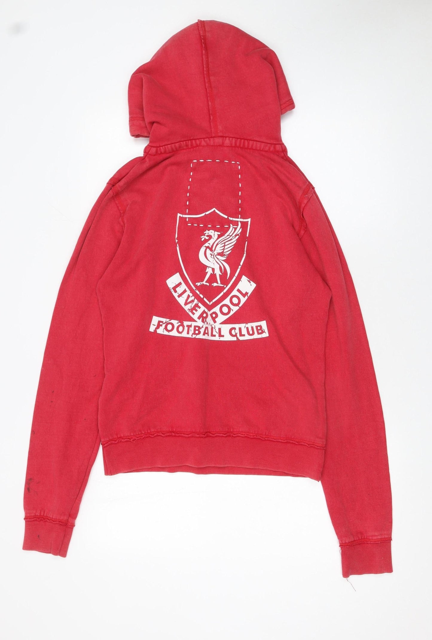 Womens UK Size 12 Liverpool Football Club Red Henley Hoodie