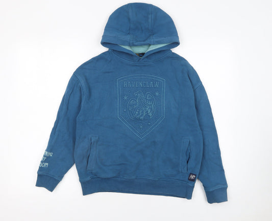 Boys UK Size 11 Years Marks and Spencer Blue Pullover Hoodie