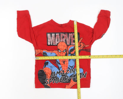 Boys UK Size 2-3 Years Marvel Red Basic T-Shirt