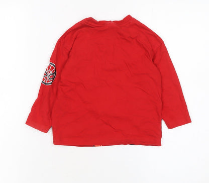 Boys UK Size 2-3 Years Marvel Red Basic T-Shirt
