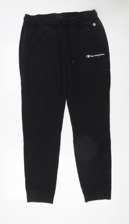 Mens UK Size M Champion Regular Fit Jogger Black Trousers