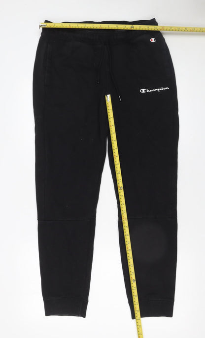 Mens UK Size M Champion Regular Fit Jogger Black Trousers