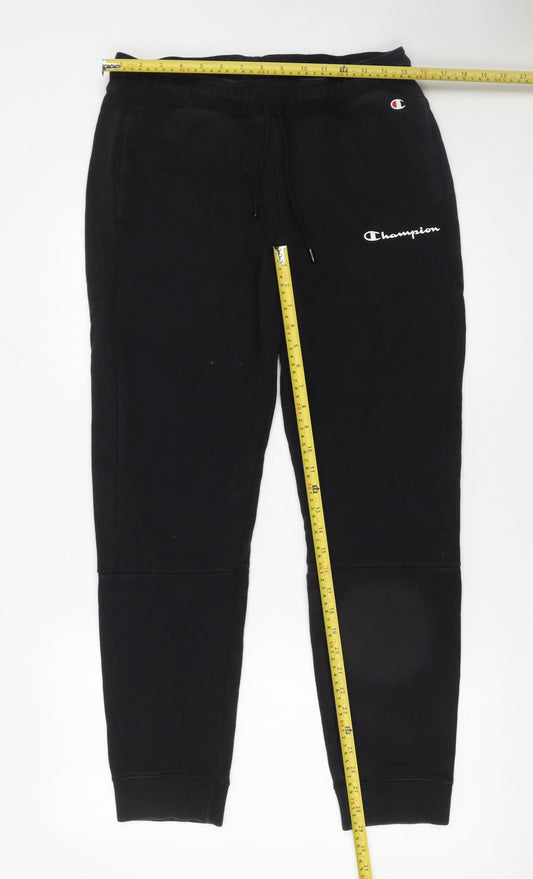 Mens UK Size M Champion Regular Fit Jogger Black Trousers