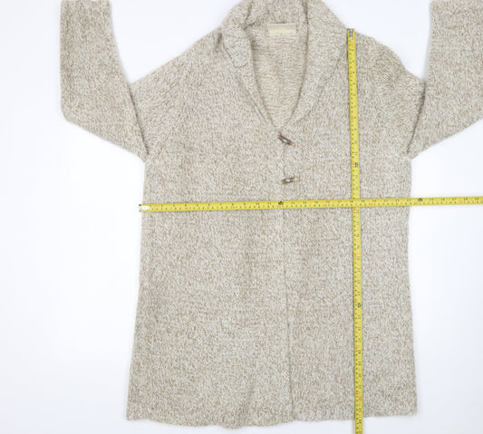 Womens UK Size 16 Ann Harvey Beige Cardigan Jumper