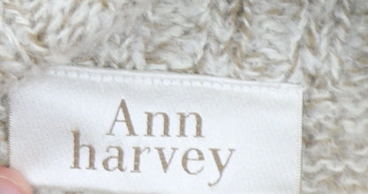 Womens UK Size 16 Ann Harvey Beige Cardigan Jumper