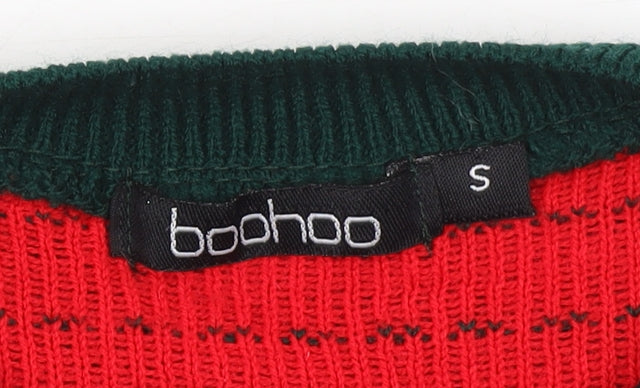 Womens UK Size S Boohoo Green Pullover Jumper