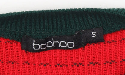 Womens UK Size S Boohoo Green Pullover Jumper