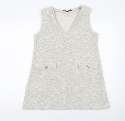Womens UK Size S Sfera Ivory Tunic Blouse