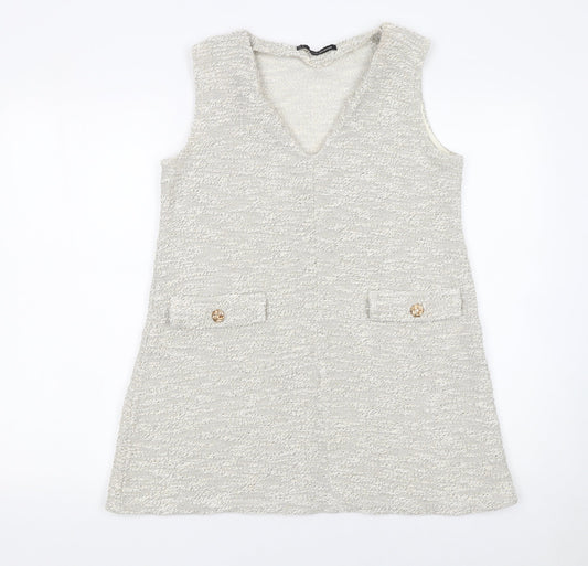 Womens UK Size S Sfera Ivory Tunic Blouse