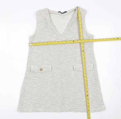 Womens UK Size S Sfera Ivory Tunic Blouse