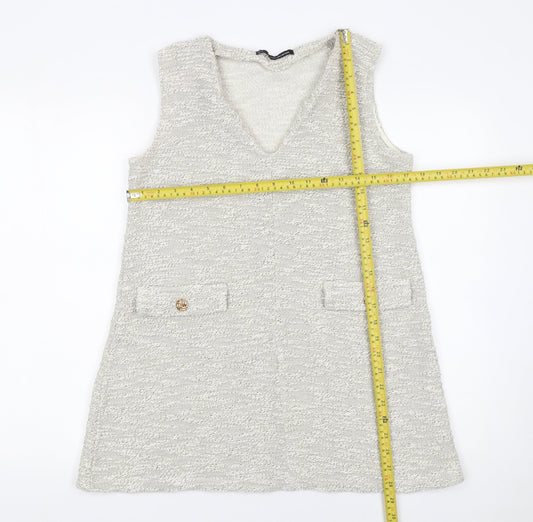 Womens UK Size S Sfera Ivory Tunic Blouse