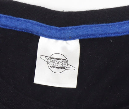 Mens UK Size L International Space Archives Black  T-Shirt