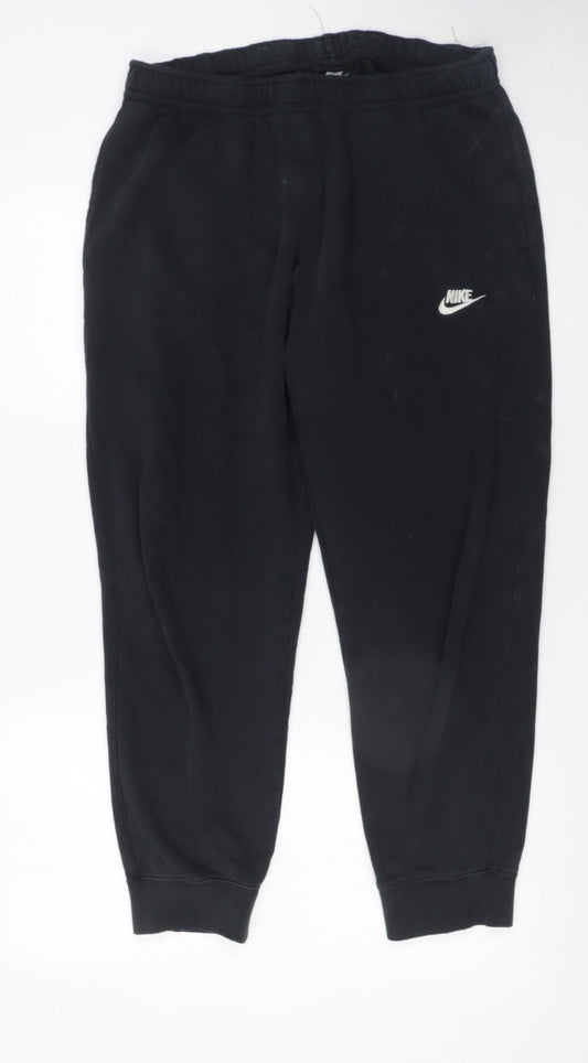 Mens UK Size L Nike Regular Fit Jogger Black Trousers