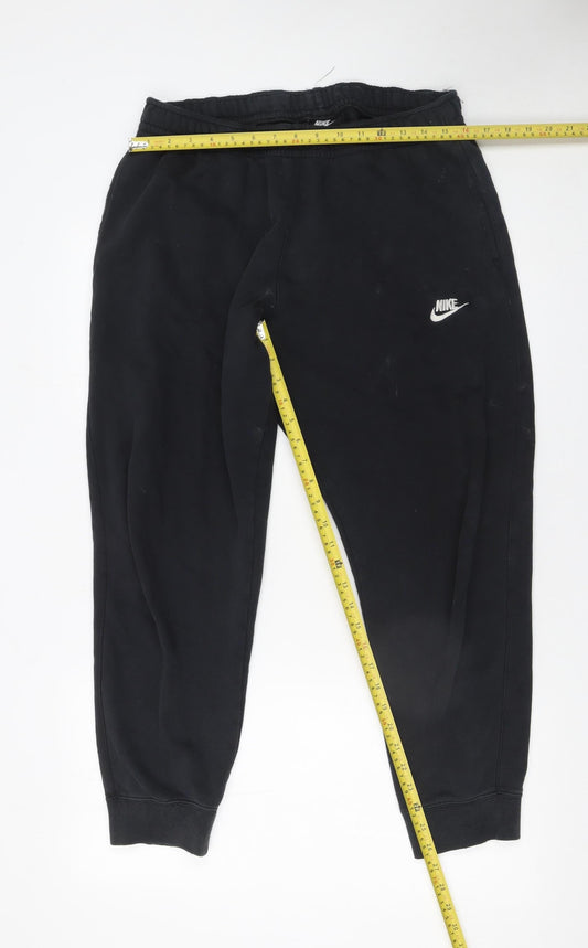 Mens UK Size L Nike Regular Fit Jogger Black Trousers