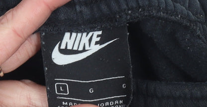 Mens UK Size L Nike Regular Fit Jogger Black Trousers