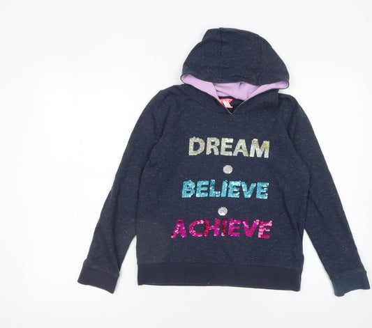 Girls UK Size 12-13 Years Monsoon Blue Pullover Hoodie