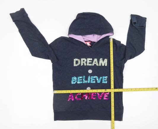 Girls UK Size 12-13 Years Monsoon Blue Pullover Hoodie