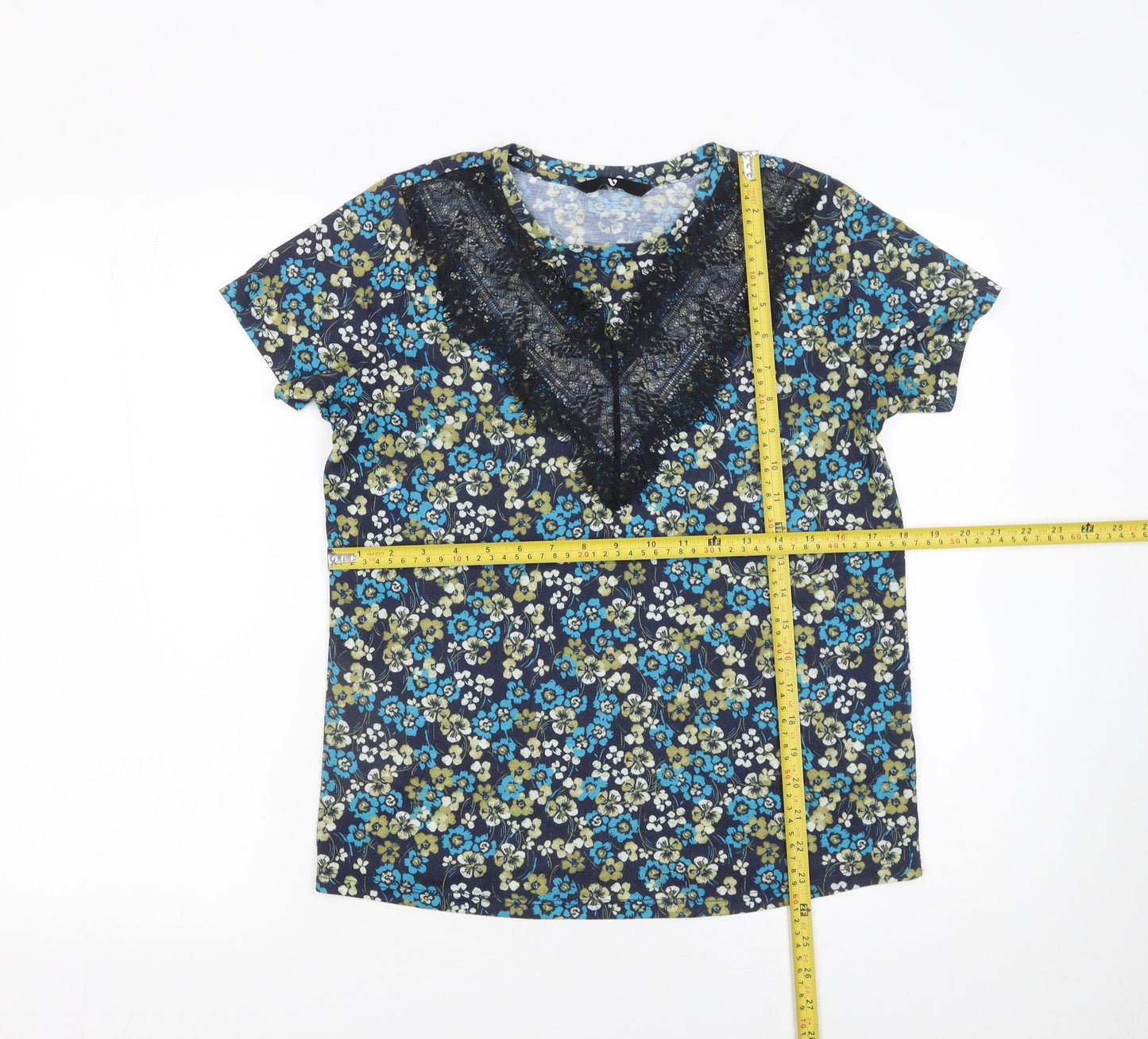 Womens UK Size 10 Very Blue Basic Blouse
