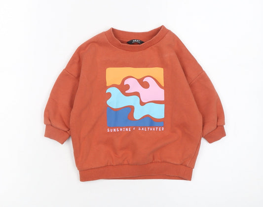 Next Unisex Baby Brown Graphic Print Pullover T-Shirt 9-12 Months