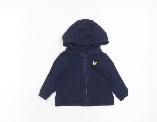 Lyle & Scott Unisex Baby Blue 0-3 Months Hooded Cotton Zip Jacket