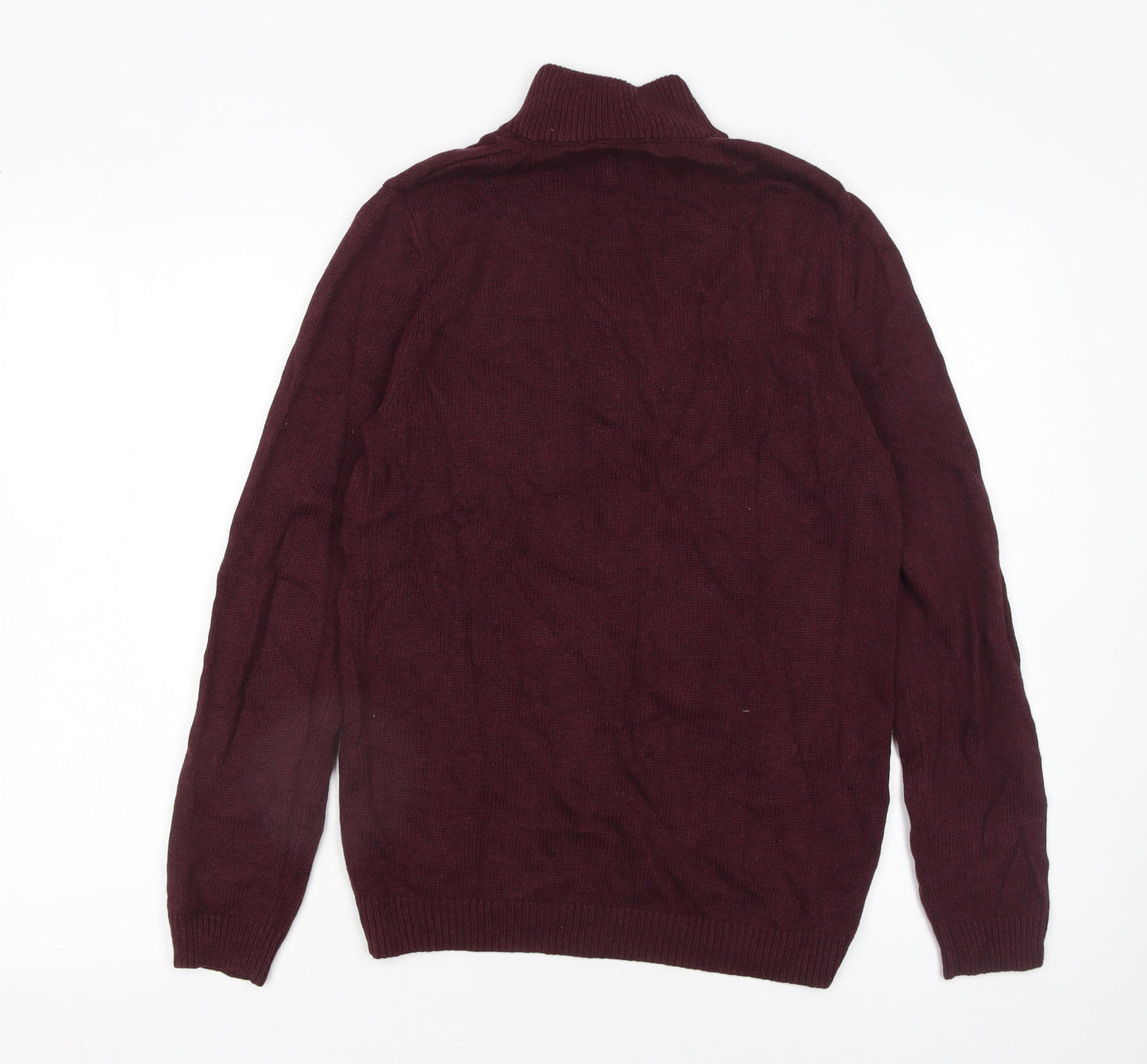 Mens UK Size S ASOS DESIGN Red Full Zip Jumper