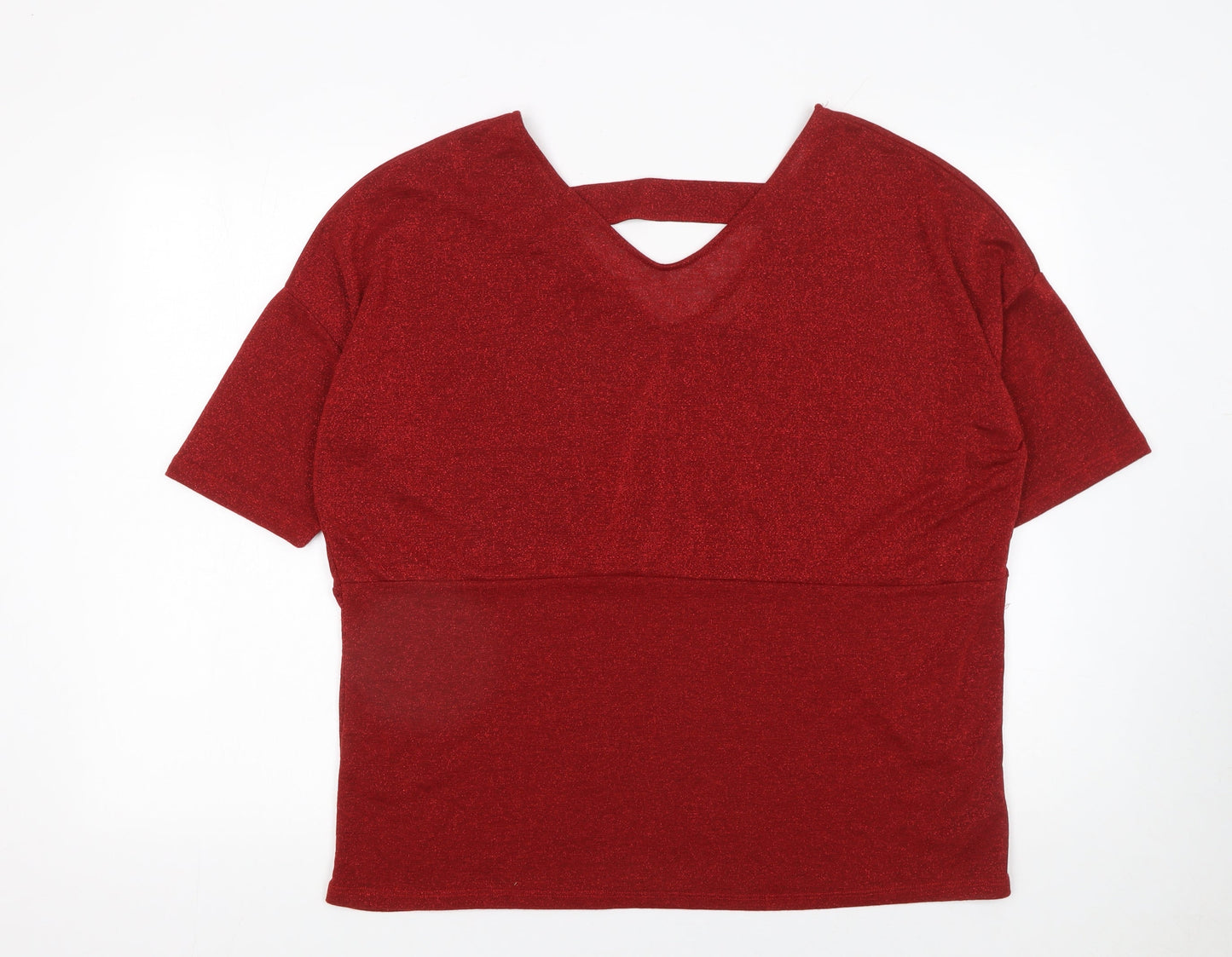 Womens UK Size 16 Anthology Red Basic T-Shirt