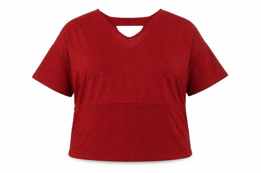 Womens UK Size 16 Anthology Red Basic T-Shirt