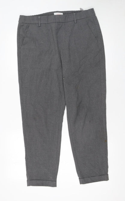 Savida Women’s Grey Cropped Tapered Trousers Size 12