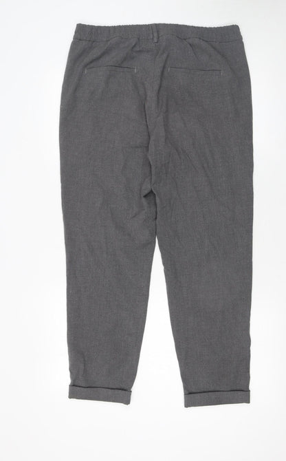 Savida Women’s Grey Cropped Tapered Trousers Size 12