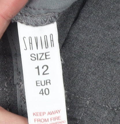 Savida Women’s Grey Cropped Tapered Trousers Size 12