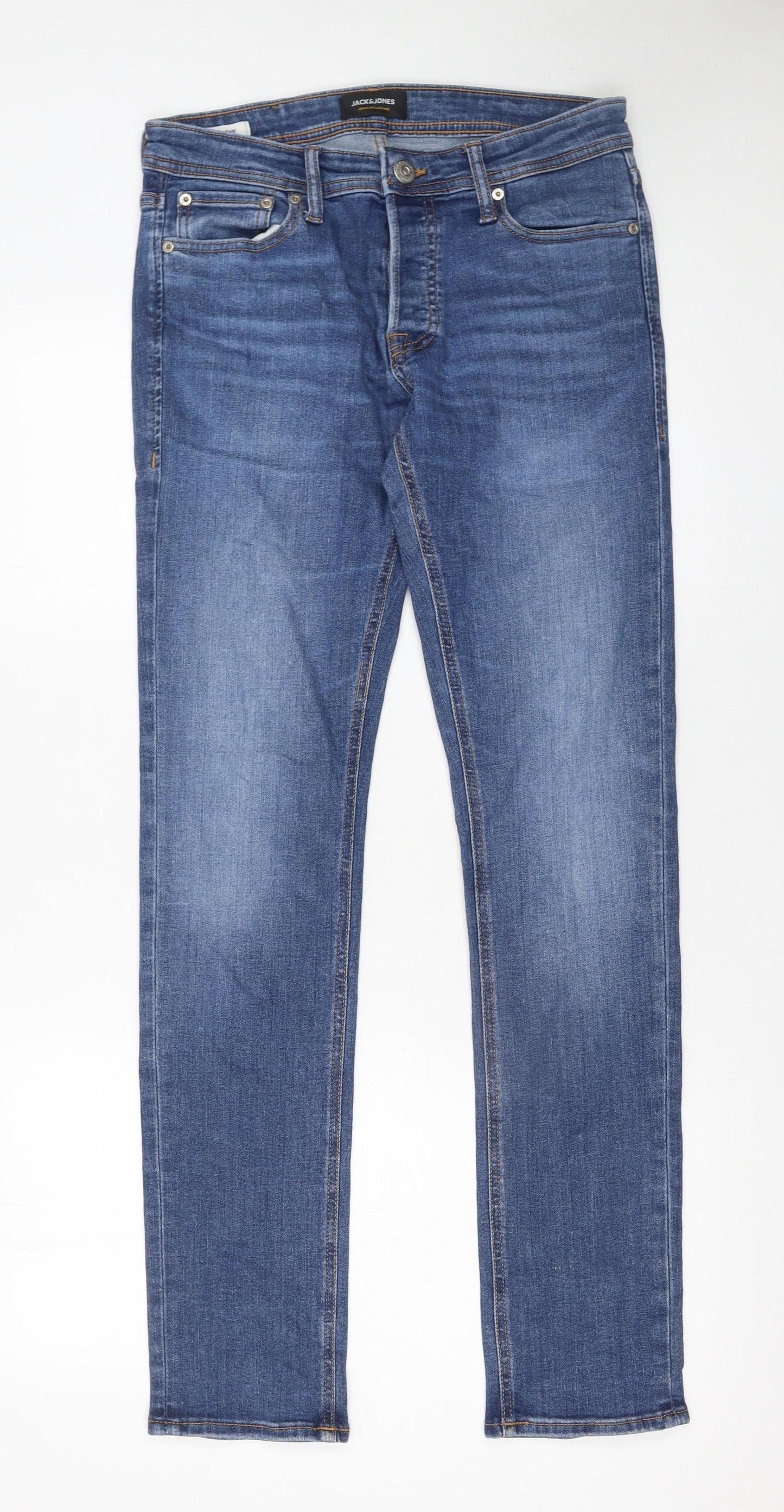 Mens UK Size 29 JACK & JONES Slim Fit Slim Blue Jeans