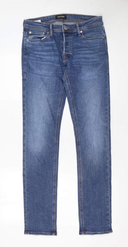 Mens UK Size 29 JACK & JONES Slim Fit Slim Blue Jeans