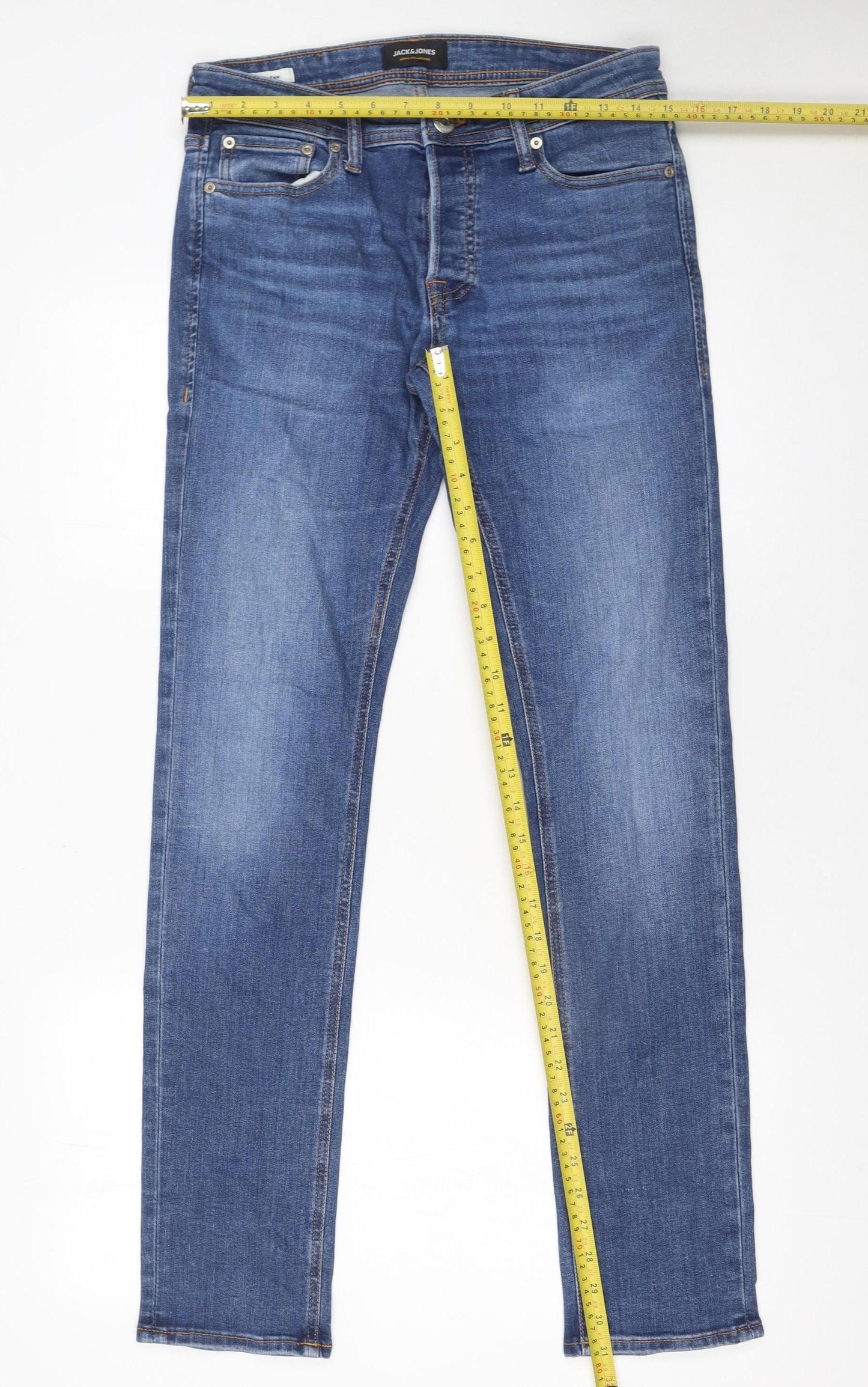 Mens UK Size 29 JACK & JONES Slim Fit Slim Blue Jeans