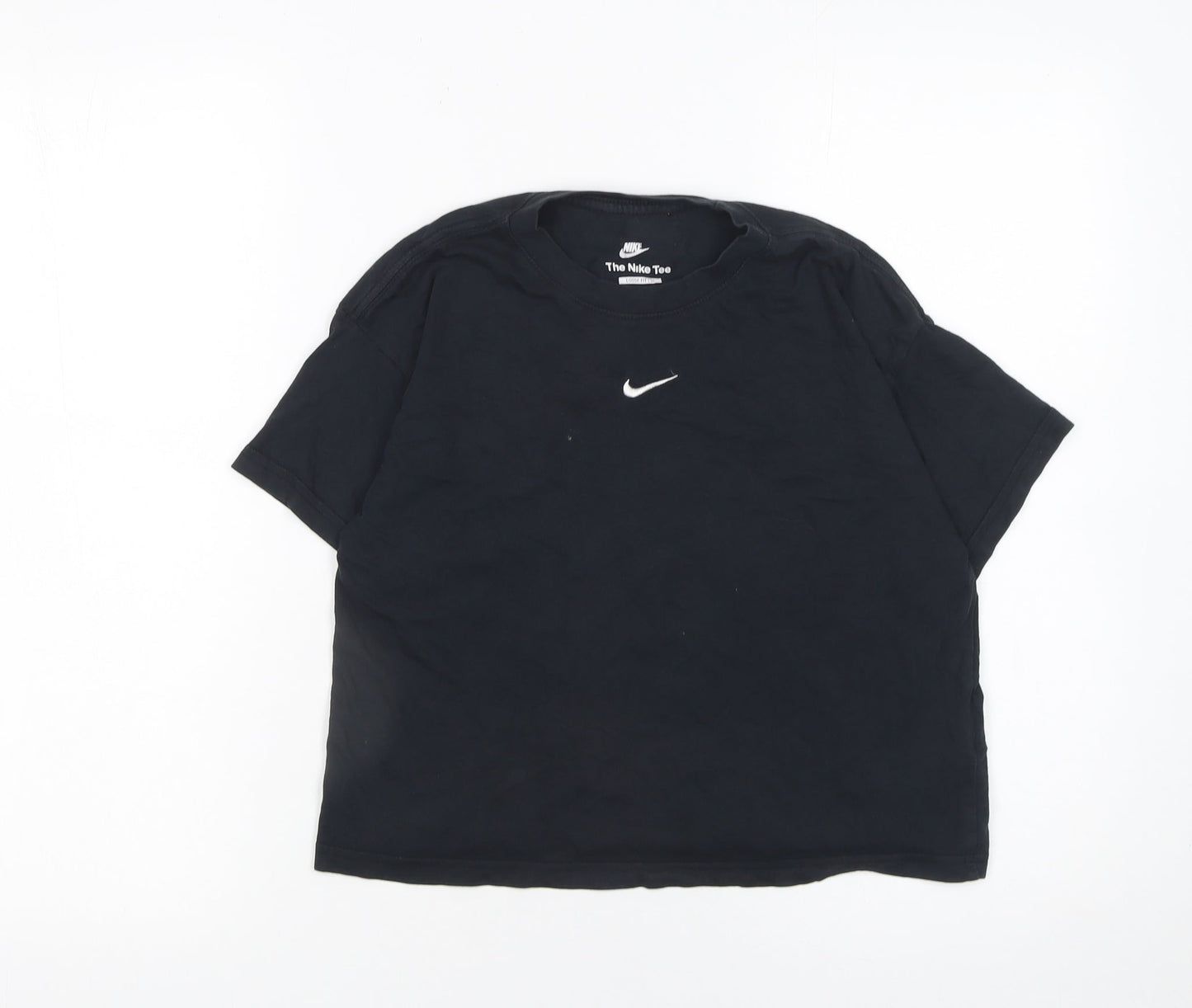Girls UK Size 11-12 Years Nike Black Basic T-Shirt