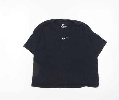 Girls UK Size 11-12 Years Nike Black Basic T-Shirt