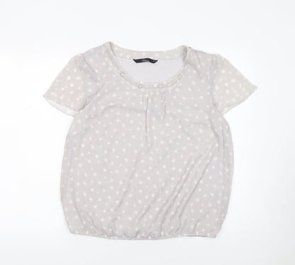 Womens UK Size 14 BM Collection Grey Basic Blouse